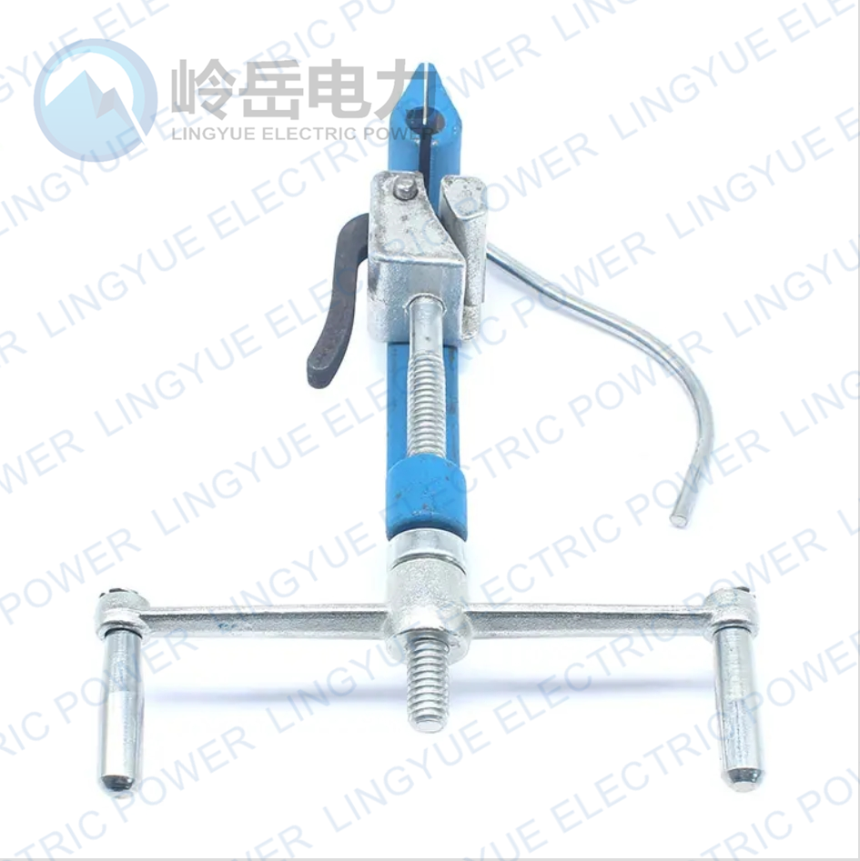 Hand tool for tensioning steel cable ties for cable installation