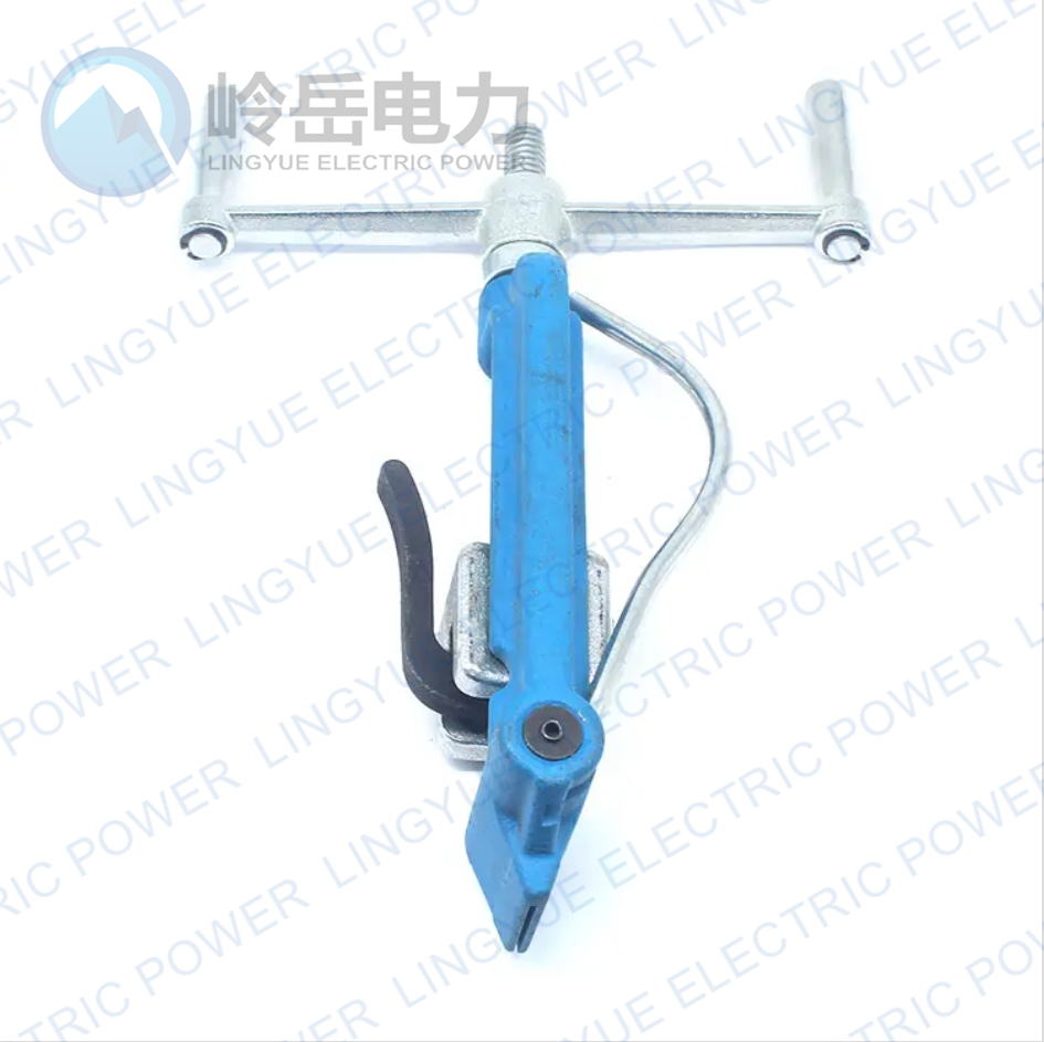 Hand tool for tensioning steel cable ties for cable installation